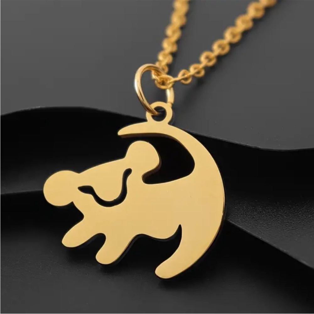 Disney Inspired The Lion King Simba Gold Color Necklace